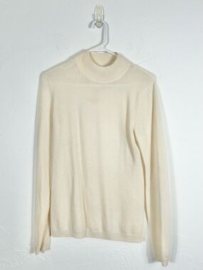 Prive 100% Cashmere Cream Mock Neck Sweater Size Small